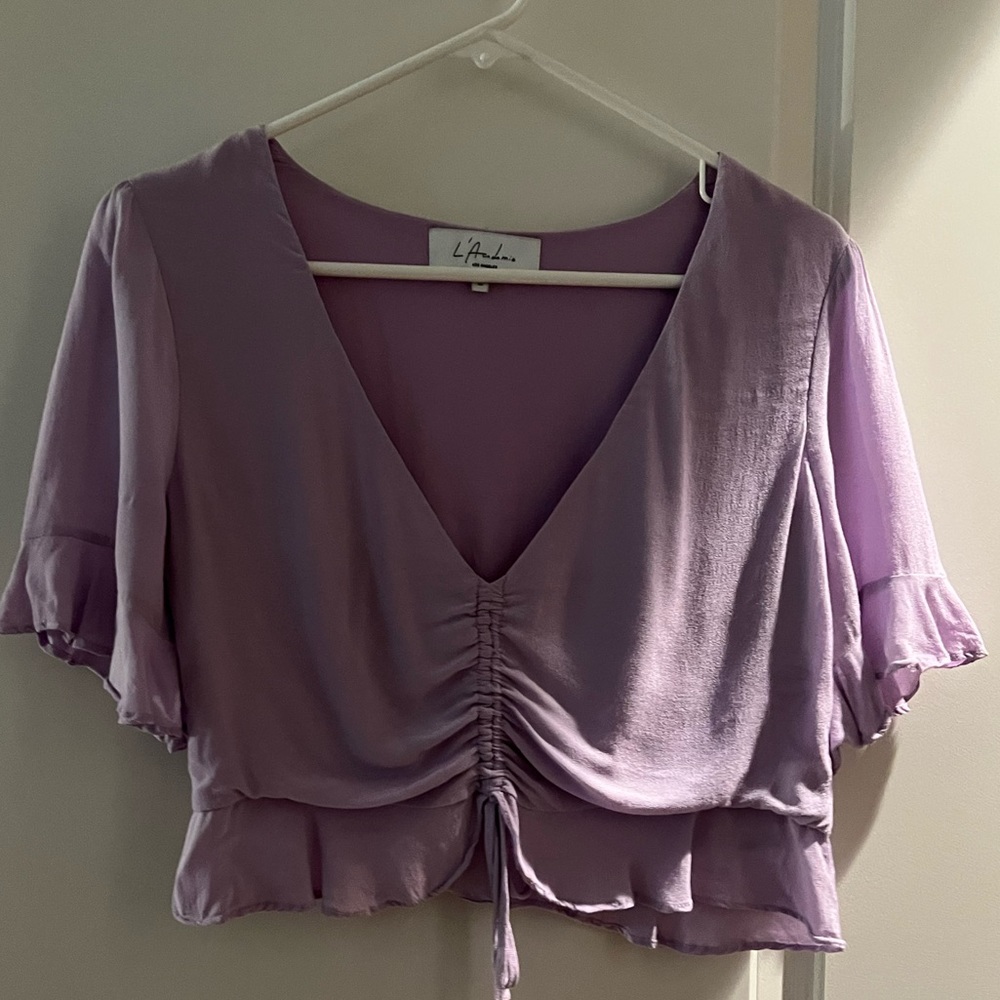 L’academie crop top in lilac